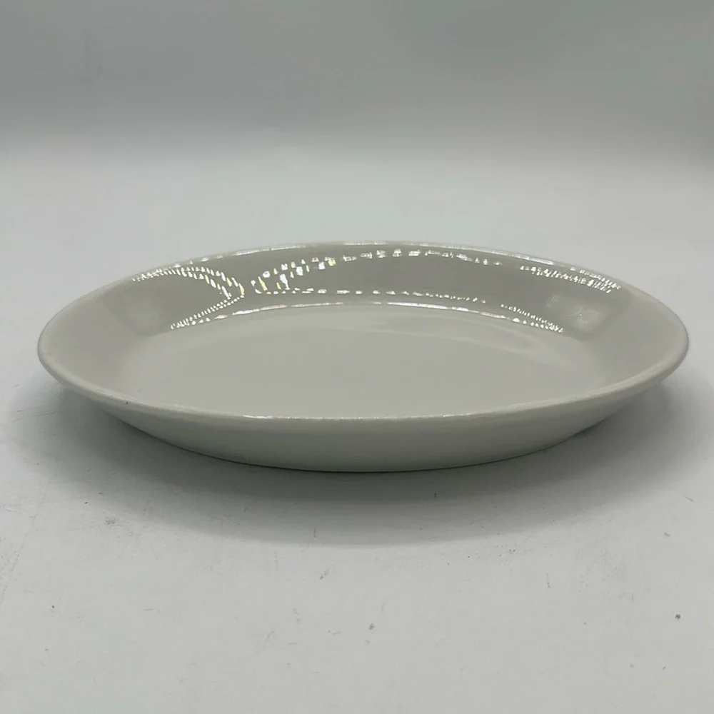 Form oval white ceramic soap dish
